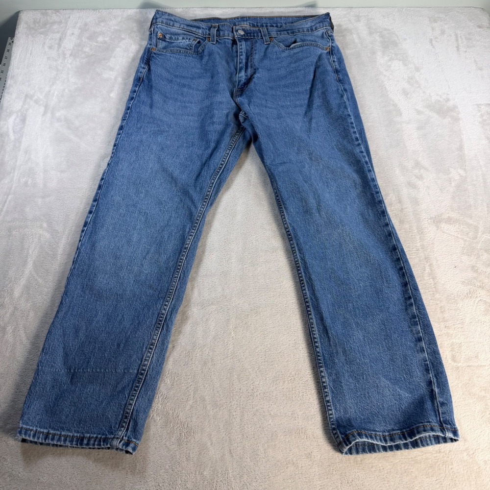 Levi's 505 Regular Fit Jeans Mens 36x30 Blue Cotton Denim Straight Leg Pants